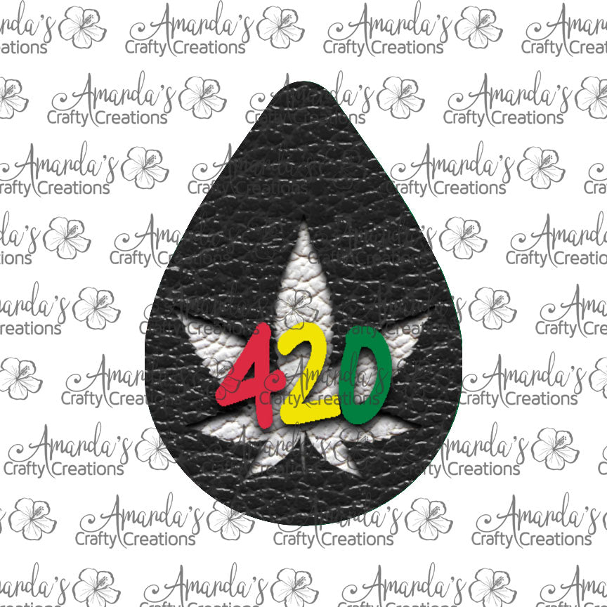 Rasta 420 Teardrop Earring Sublimation Design, Hand drawn Teardrop Sublimation earring design, digital download, JPG, PNG