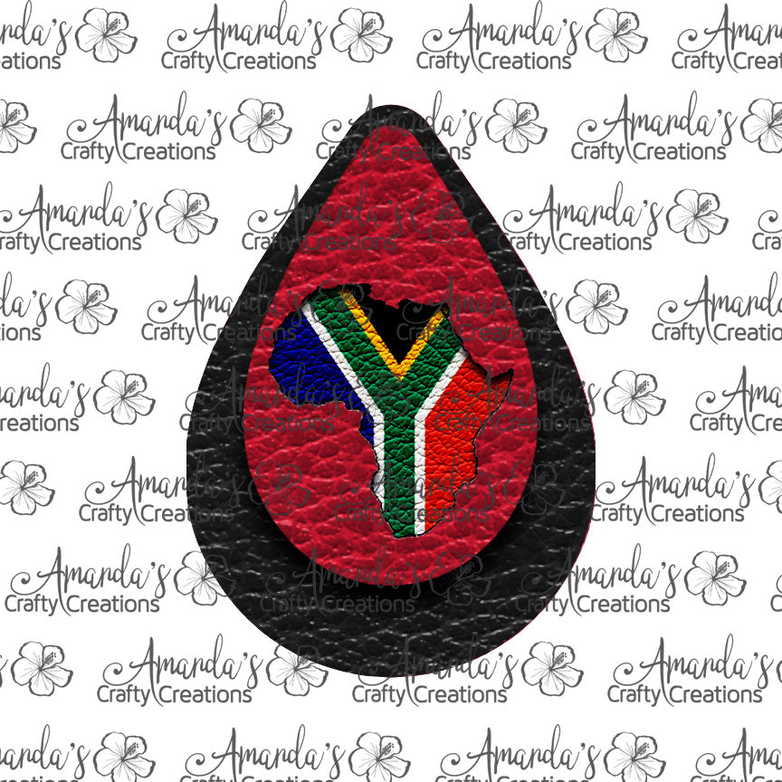 Red Black African Flag Teardrop Earring Sublimation Design, Hand drawn Teardrop Sublimation earring design, digital download, JPG, PNG