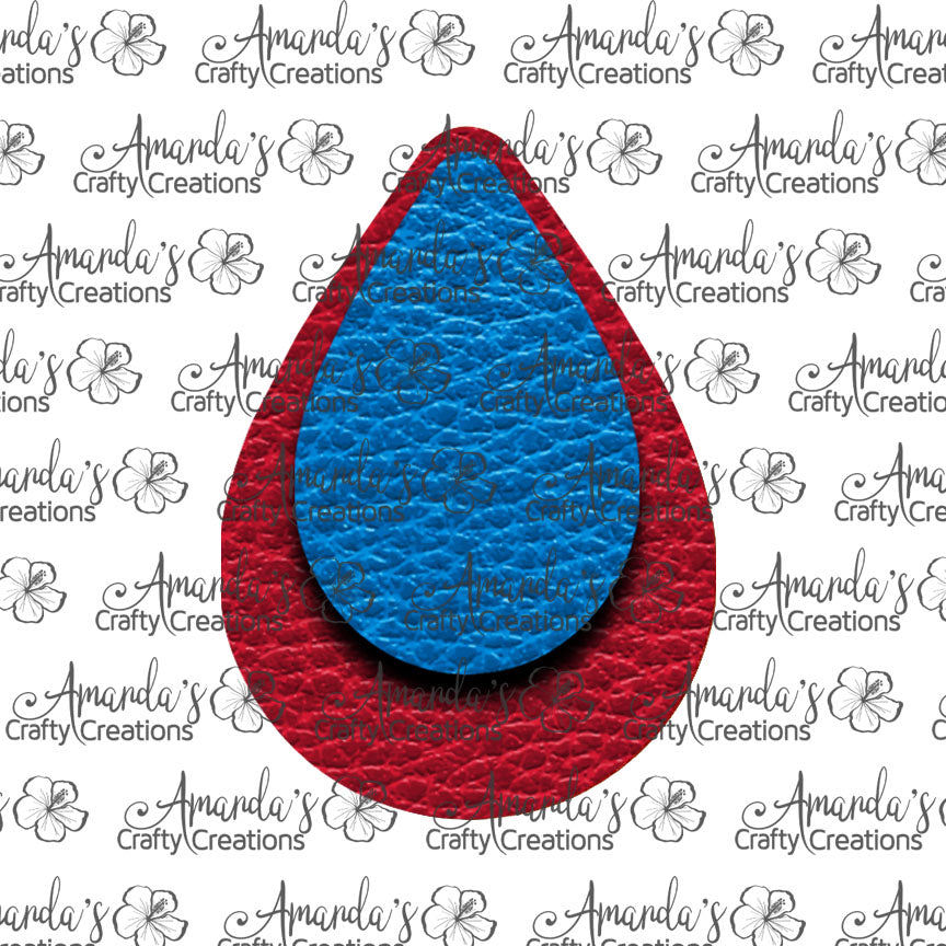 Red Blue Teardrop Earring Sublimation Design, Hand drawn Teardrop Sublimation earring design, digital download, JPG, PNG