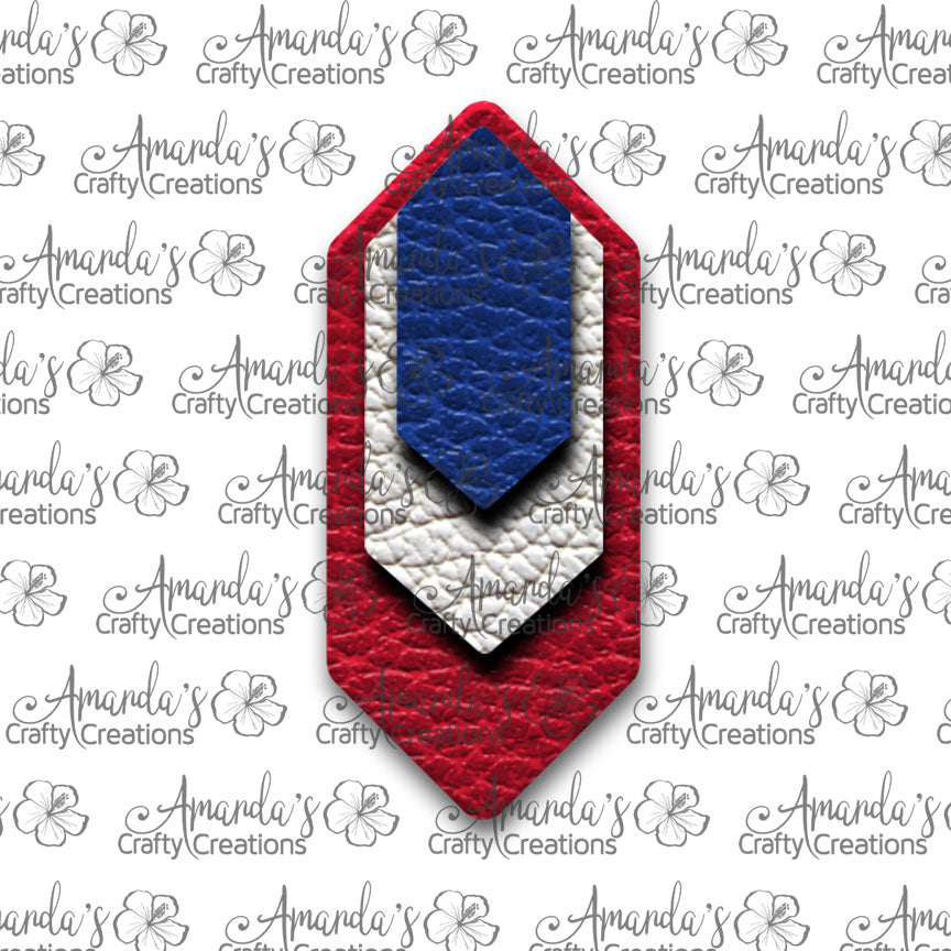 Red White Blue Cascade Sublimation Earring Sublimation Design, Hand drawn Cascade Sublimation earring design, digital download, JPG, PNG