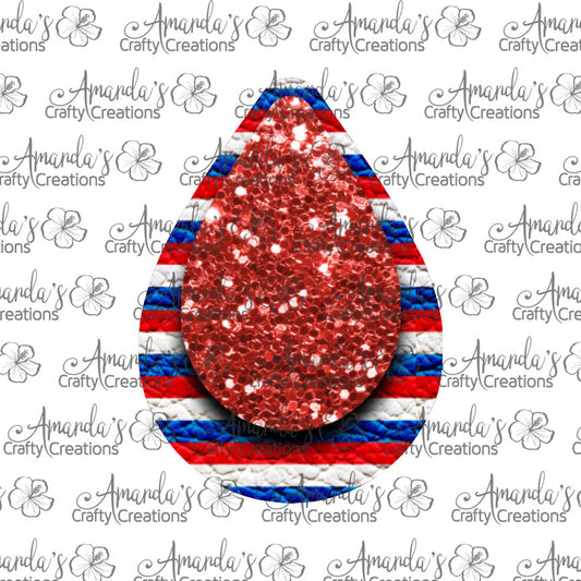 Red Glitter White Blue Teardrop Earring Sublimation Design, Hand drawn Teardrop Sublimation earring design, digital download, JPG, PNG