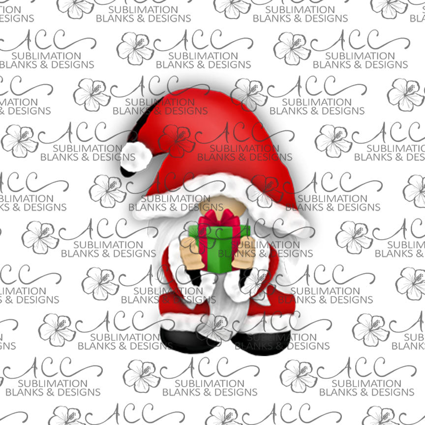 Santa Gnome with Gift Sublimation Design, Hand drawn Gnome Sublimation earring design, digital download, JPG, PNG