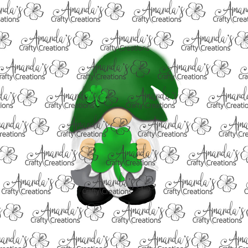 Shamrock Gnome Sublimation Design, Hand drawn Gnome Sublimation earring design, digital download, JPG, PNG
