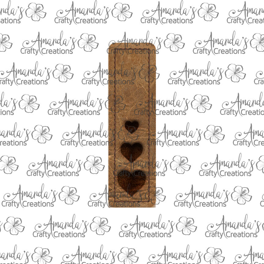 Medium Leather Stitched Triple Heart Bar Earring Sublimation Design, Hand drawn Bar Sublimation earring design, digital download, JPG, PNG