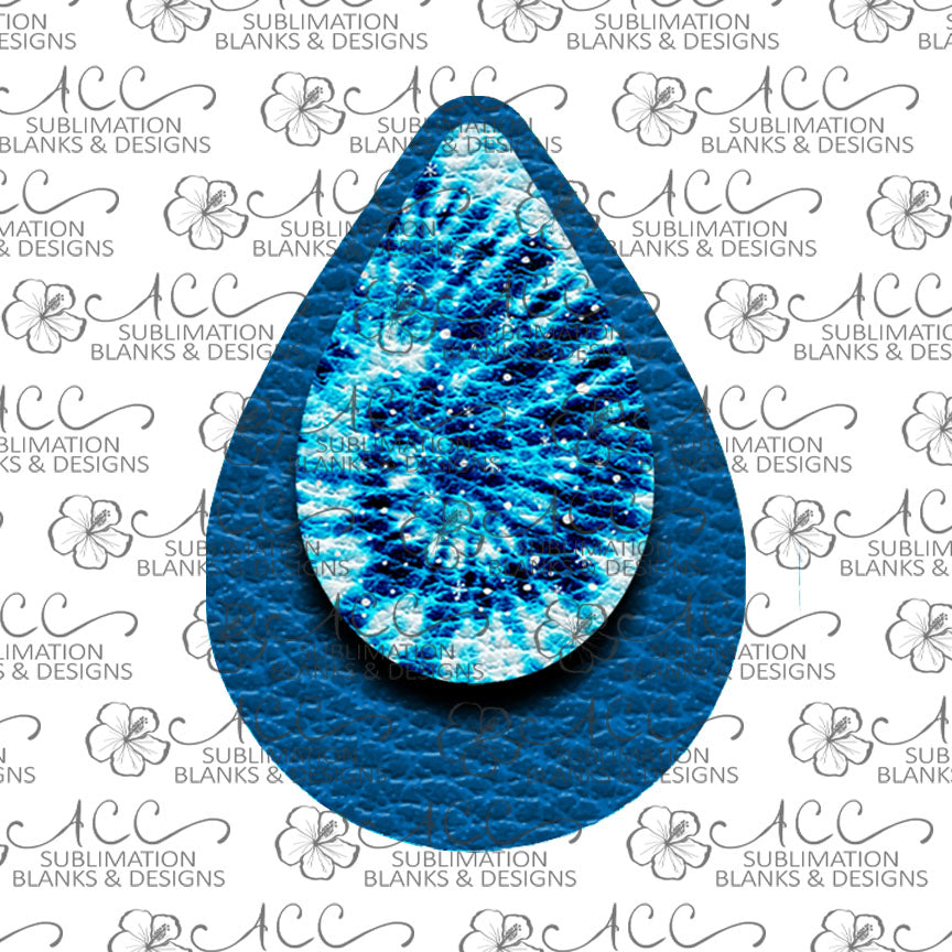 Tie Dye Blue Winter Teardrop Earring Sublimation Design, Hand drawn Teardrop Sublimation earring design, digital download, JPG, PNG