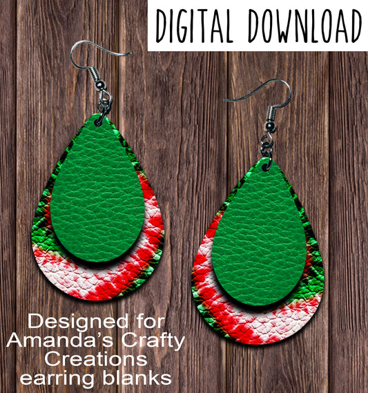 Tie Dye Christmas Green Top Teardrop Earring Sublimation Design, Hand drawn Teardrop Sublimation earring design, digital download, JPG, PNG