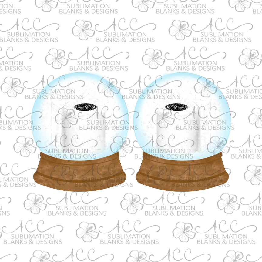 Snow Globe Toilet Paper Earring Sublimation Design, Hand drawn Snow Globe Sublimation earring design, digital download, JPG, PNG