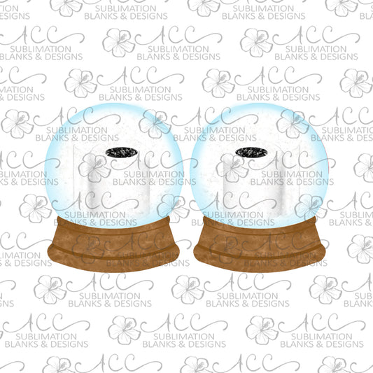 Snow Globe Toilet Paper Earring Sublimation Design, Hand drawn Snow Globe Sublimation earring design, digital download, JPG, PNG