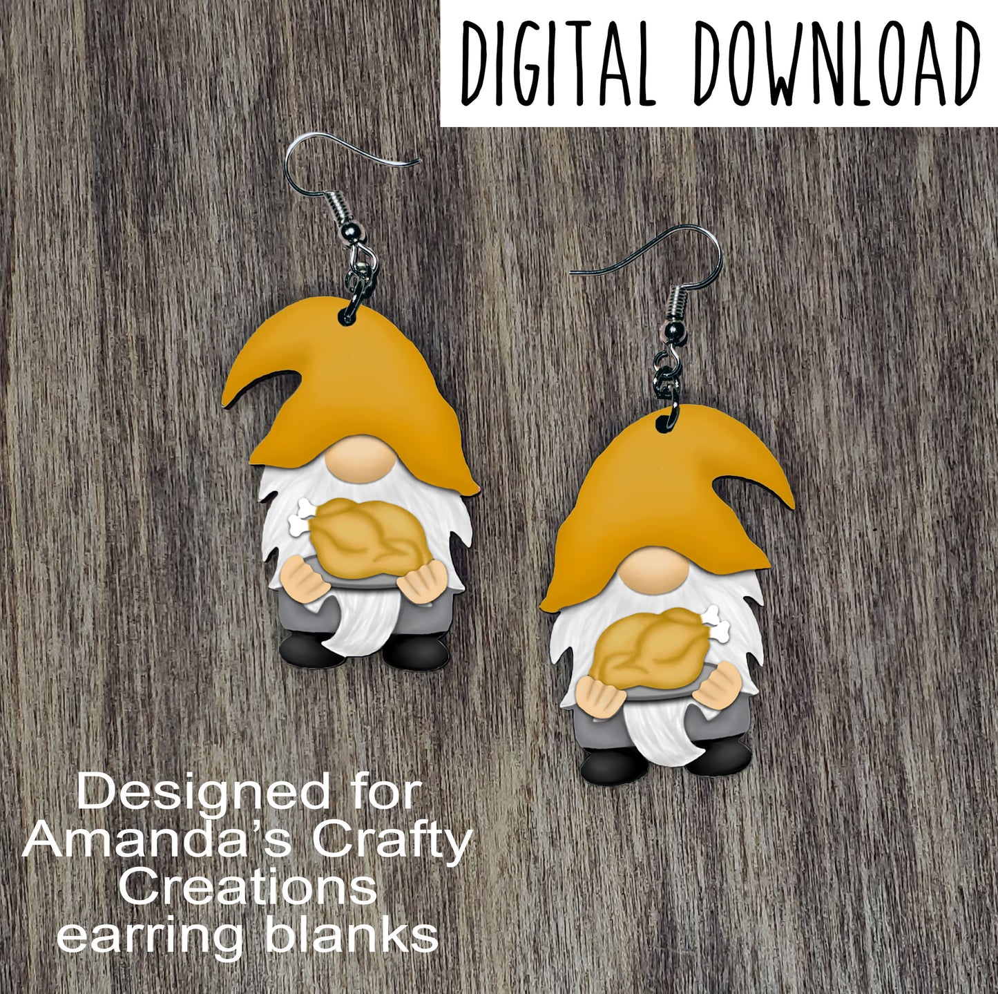 Turkey Gnome with Beer Sublimation Design, Hand drawn Gnome Sublimation earring design, digital download, JPG, PNG