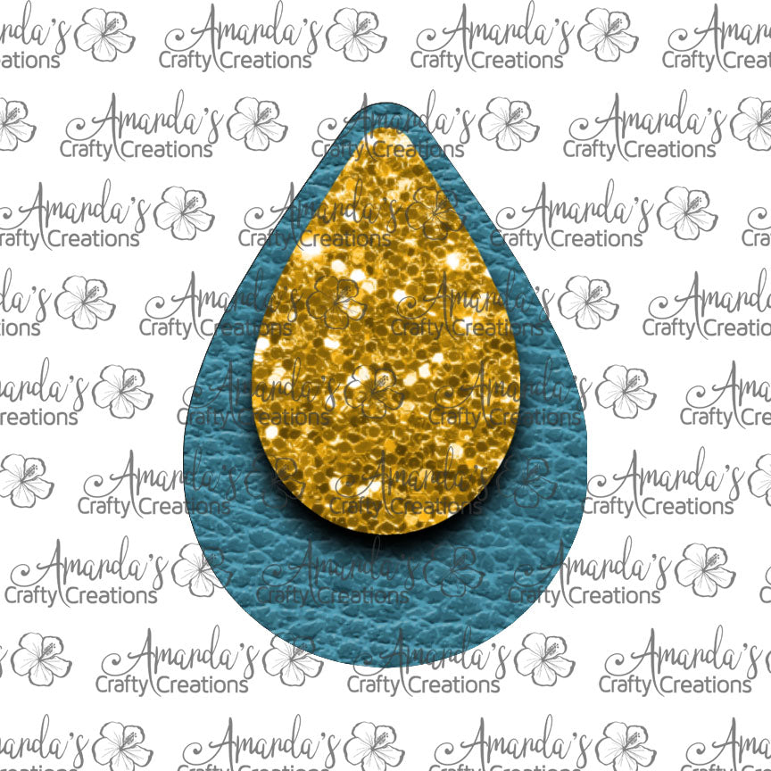 Turquoise Gold Chunk Teardrop Earring Sublimation Design, Hand drawn Teardrop Sublimation earring design, digital download, JPG, PNG