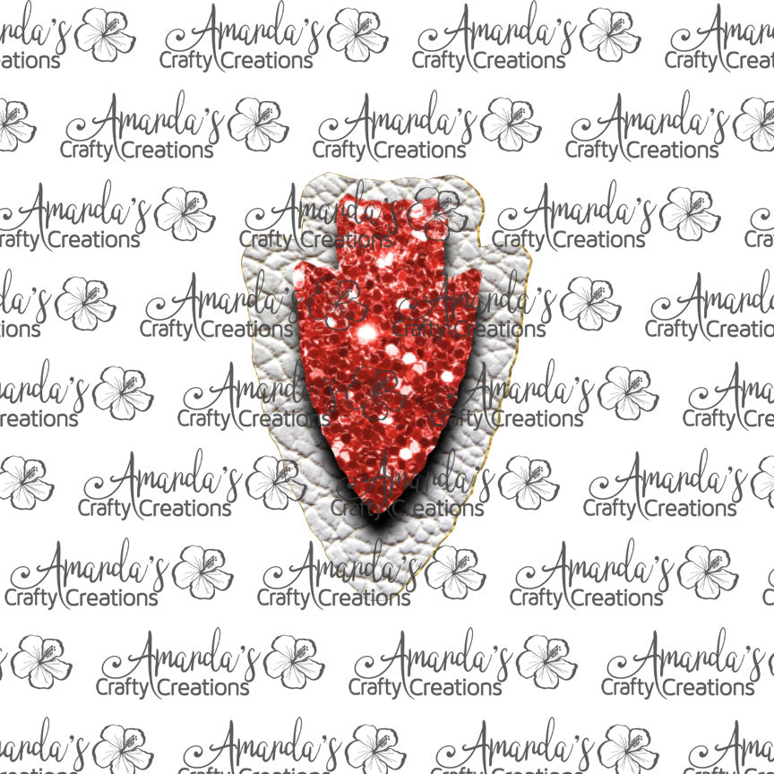 White Red Chunk Arrowhead Sublimation Earring Sublimation Design, Hand drawn Arrowhead Sublimation earring design, digital download, JPG, PNG