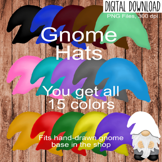 Hand drawn Gnome Hats Earring Sublimation Design, Hand drawn Gnome Hat Backs Bundle Sublimation earring design, digital download, PNG