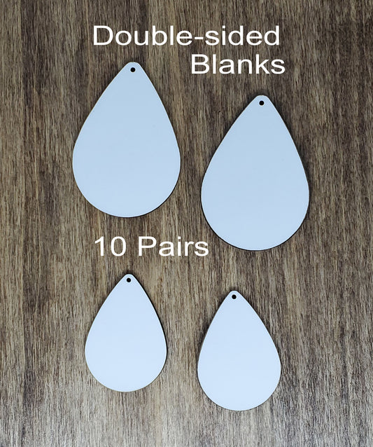 Sublimation hardboard blanks, DOUBLE SIDED teardrop earring sublimation shapes, teardrop sublimation shapes for earrings