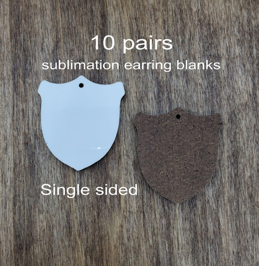 Sublimation hardboard blanks, 1.25"  badge shaped sublimation blanks, SINGLE sided badge earring blanks for sublimation