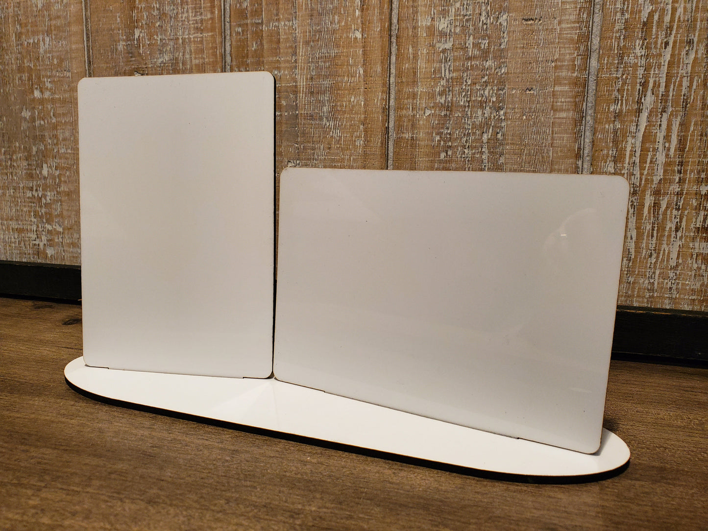 3 piece Sublimation desk photo stand hardboard blanks, photo sublimation hardboard blank, photo display sublimation blank