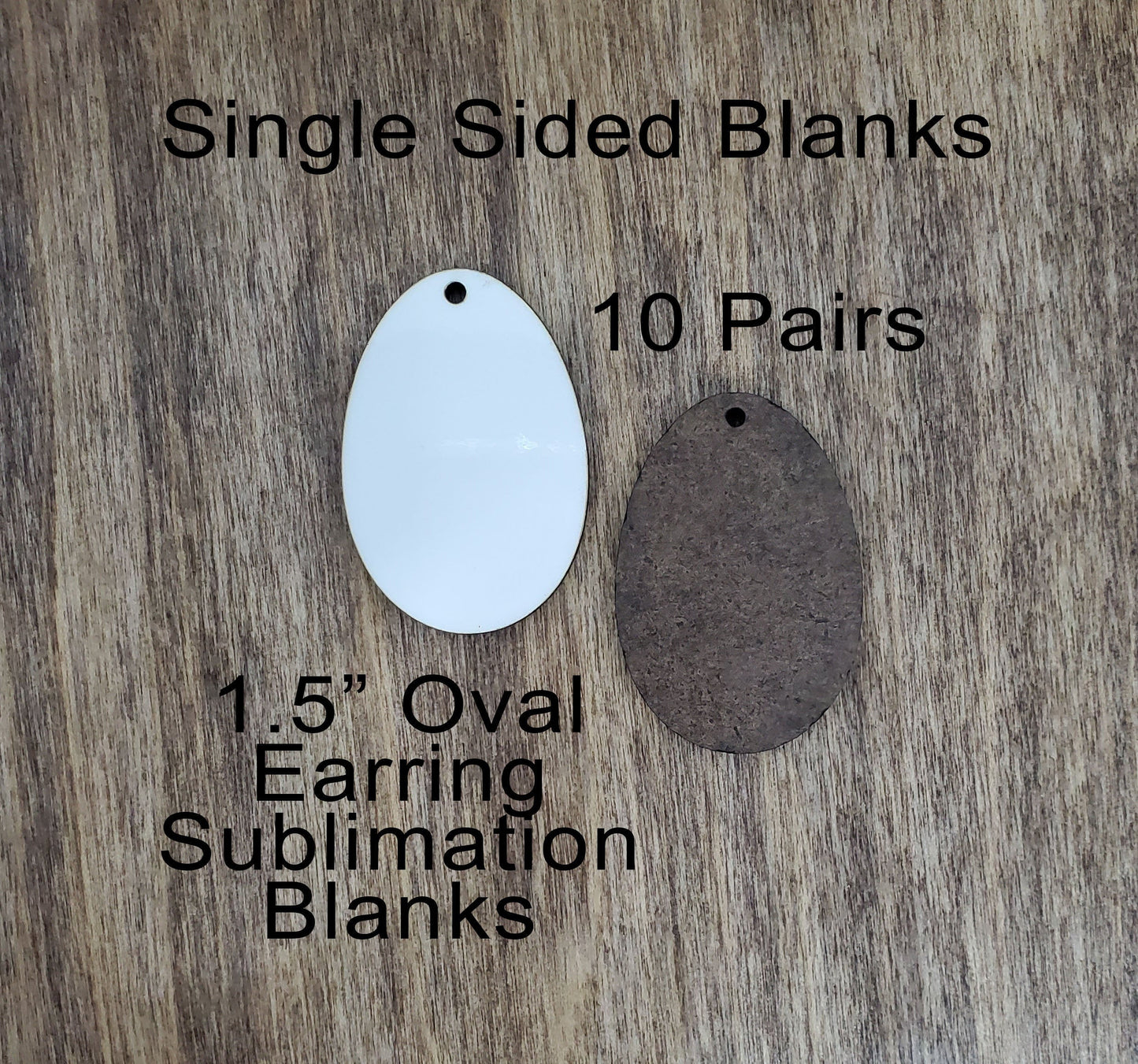 Sublimation hardboard blanks, oval earring sublimation blanks, SINGLE-sided oval earring shape blanks for sublimation