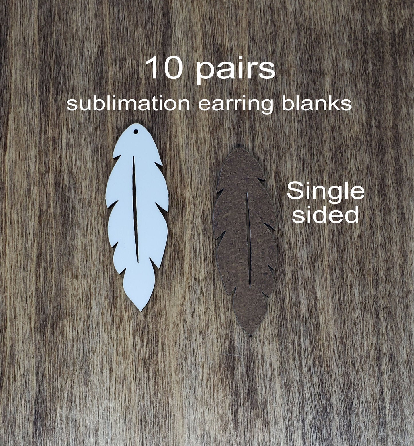 Sublimation hardboard blanks, feather earring sublimation blanks, SINGLE-sided feather earring shape blanks for sublimation
