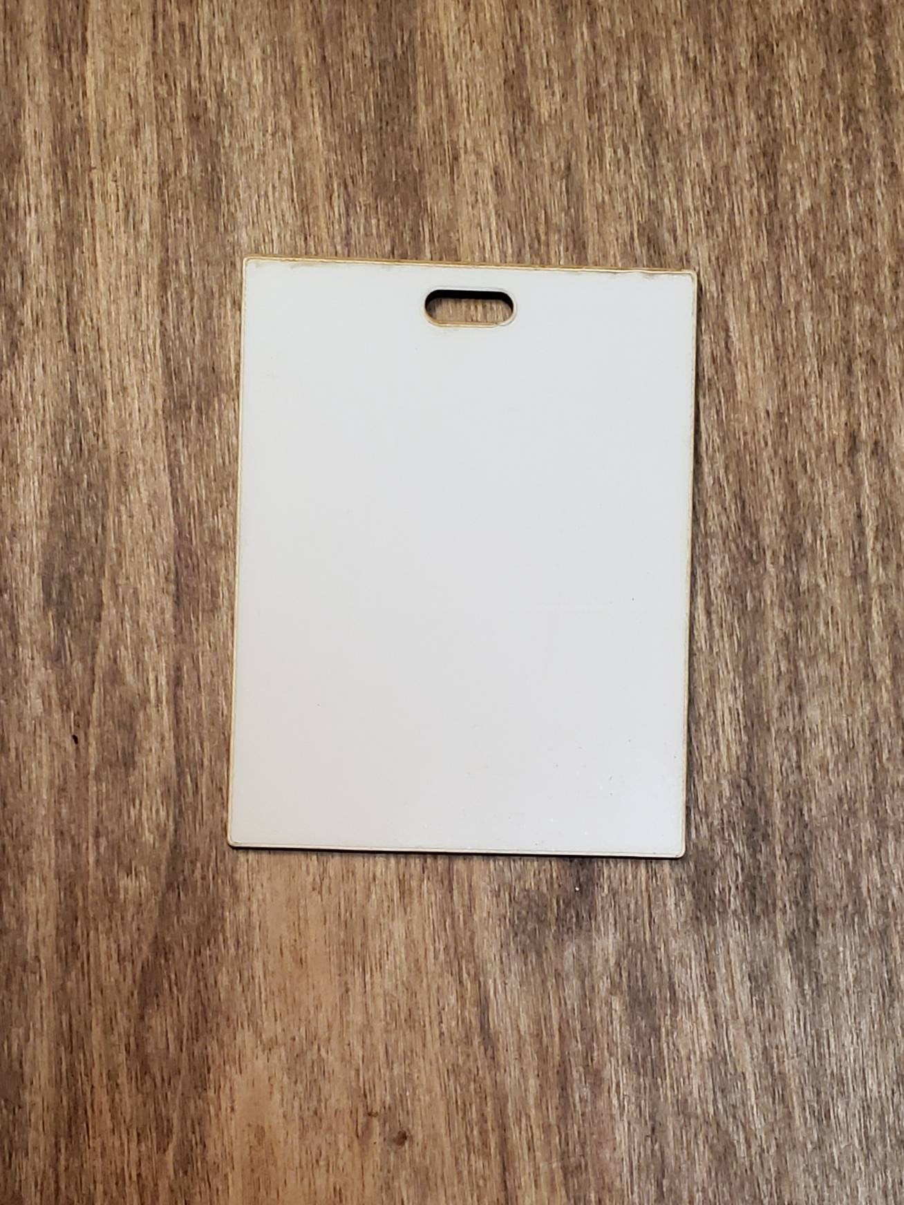 Set of 5 or 10 rectangle hardboard blanks, 3.5" rectangle sublimation hardboard blank, DOUBLE-sided rectangle luggage tag sublimation blank