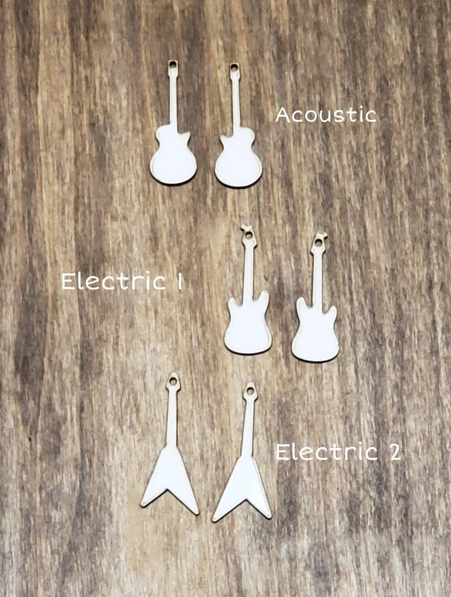 Sublimation hardboard blanks, guitar earring sublimation blanks, SINGLE or DOUBLE-sided guitar shape earring blanks for sublimation