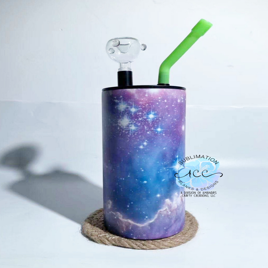 22 oz STRAIGHT thick GLOW IN THE DARK Sublimation ready hookah metal tumbler
